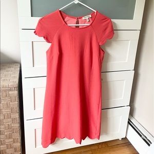 XS Scalloped Coral Dress
